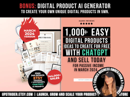 1000 Digital Products Ideas To Create And Sell Today
